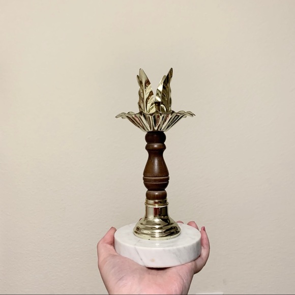 Vintage marble base candlestick holder
